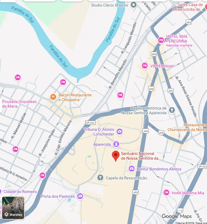 Aparecida – mapa okolicy sanktuarium